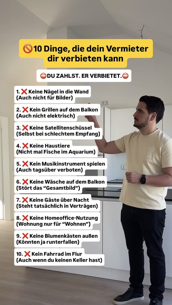 Reel: 10 Dinge, die dein Vermieter dir verbieten kann